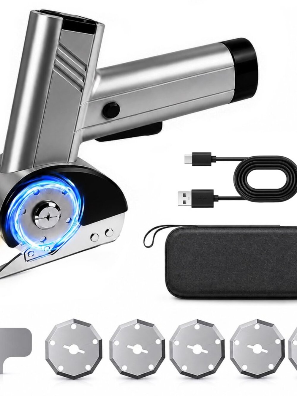 NEW Cordless scissors 4-Speed Adjustment Black with LED Display & Tool